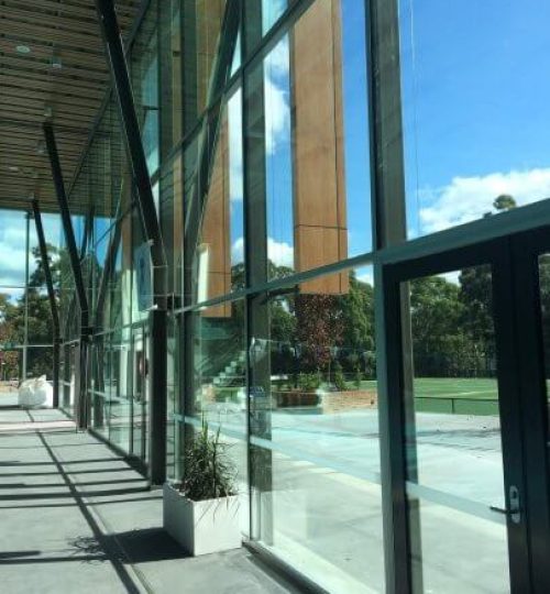 Finished internal view of Glass wall